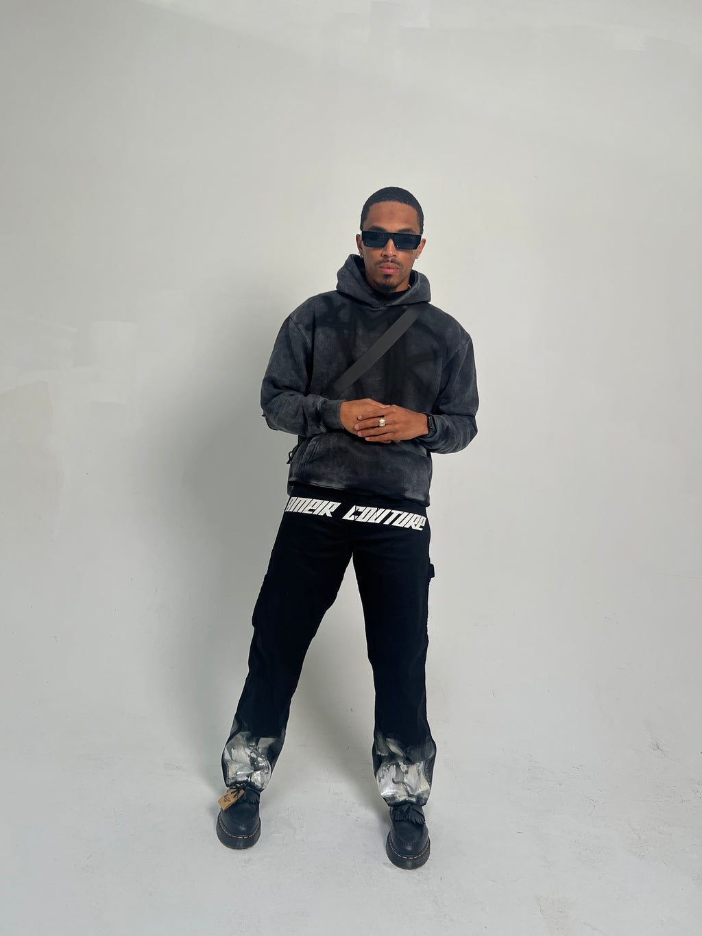 AC BLACK W/ CHROME CARPENTER PANTS